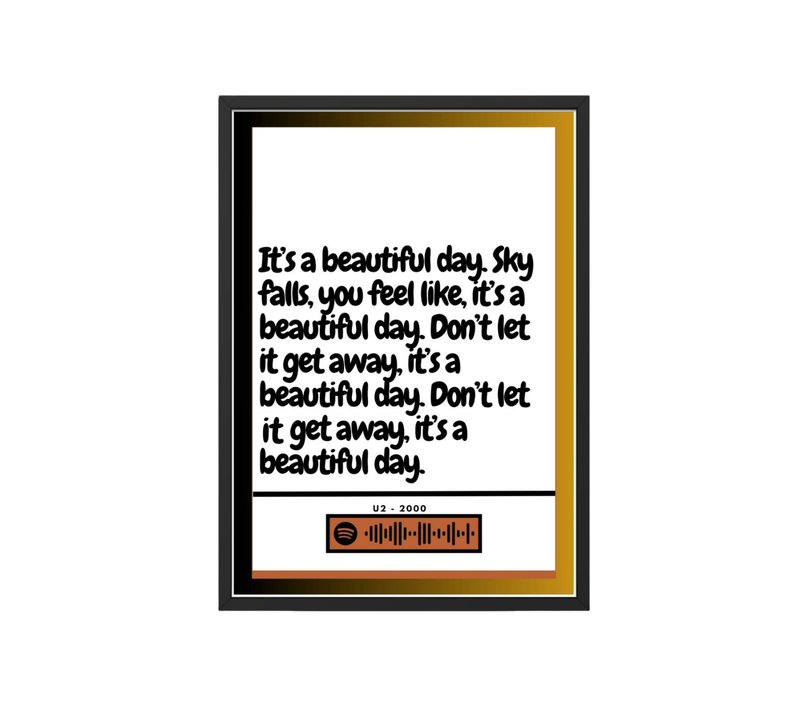Portrait Framed Art Print U2 - A Beautiful Day